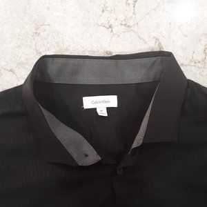 Calvin Klein Men's Contrast Stripe Shirt Blk XXL